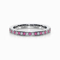 Pink Sapphire And Diamond Eternity Ring In Platinum