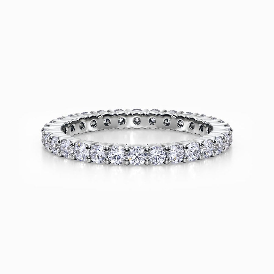 Classic Prong Set Diamond Eternity Ring In White Gold (0.98 Carat)