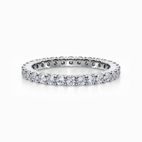 Classic Prong Set Diamond Eternity Ring In White Gold (0.98 Carat)