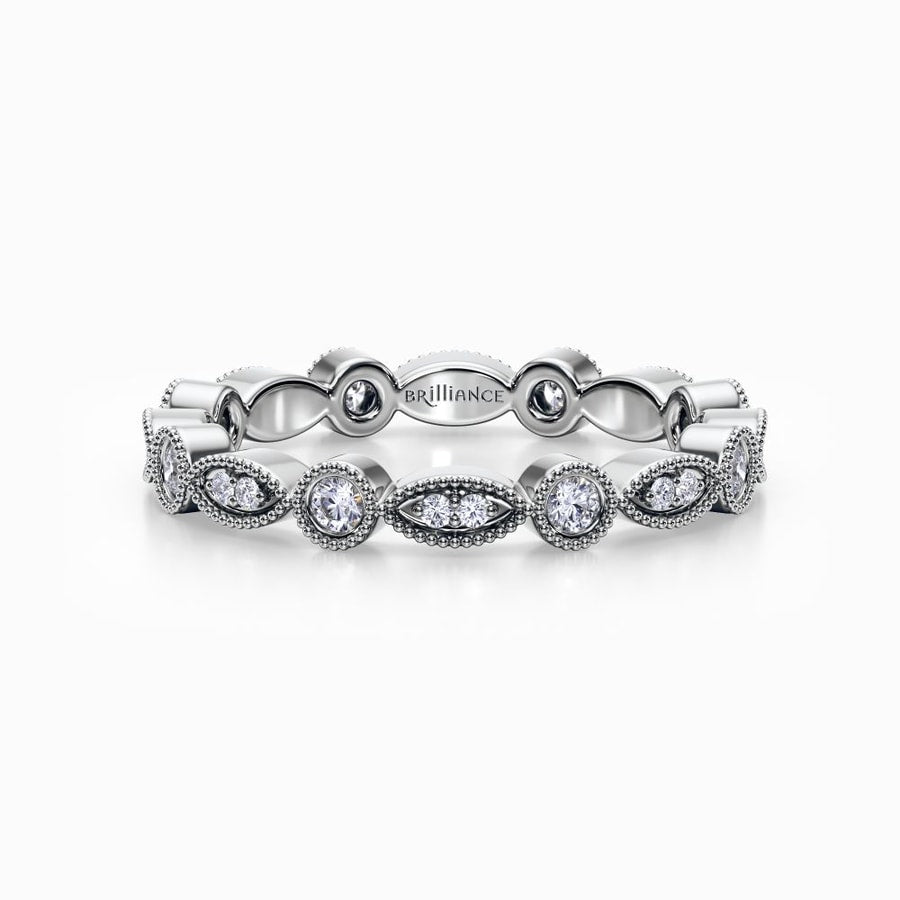 Vintage Edwardian Diamond Eternity Band In White Gold