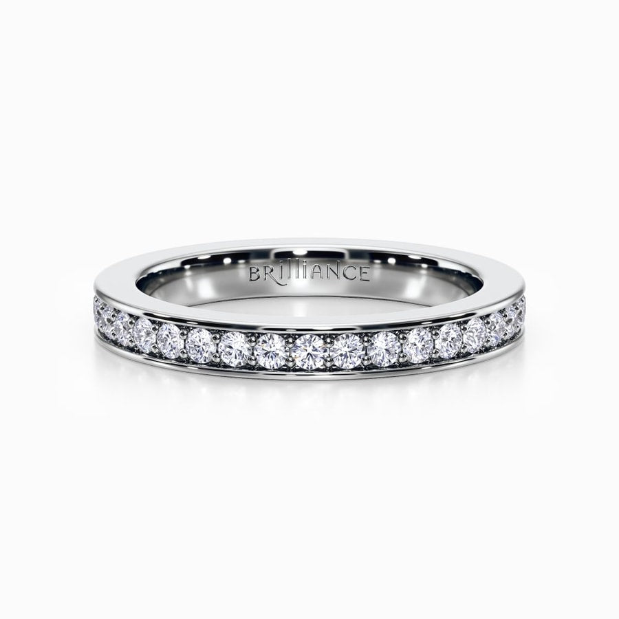 Pave Diamond Eternity Ring in Platinum (0.73 Carat)