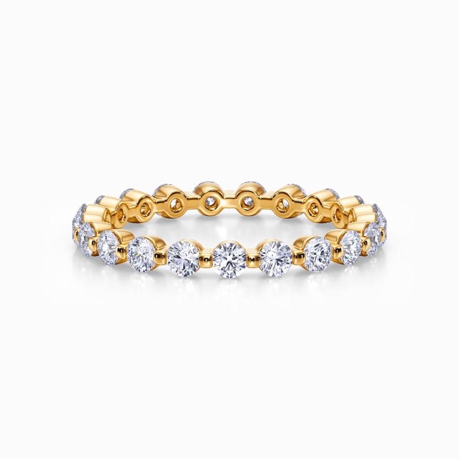 Floating Diamond Eternity Ring In Yellow Gold (0.98 Carat)