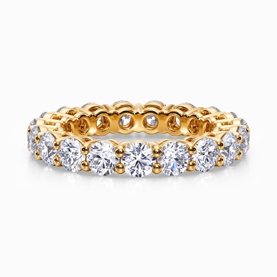 Round Diamond Eternity Ring in Yellow Gold (3.98 Carat)