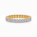 Asscher Cut U Prong Eternity Band In Yellow Gold (1.98 Carat)