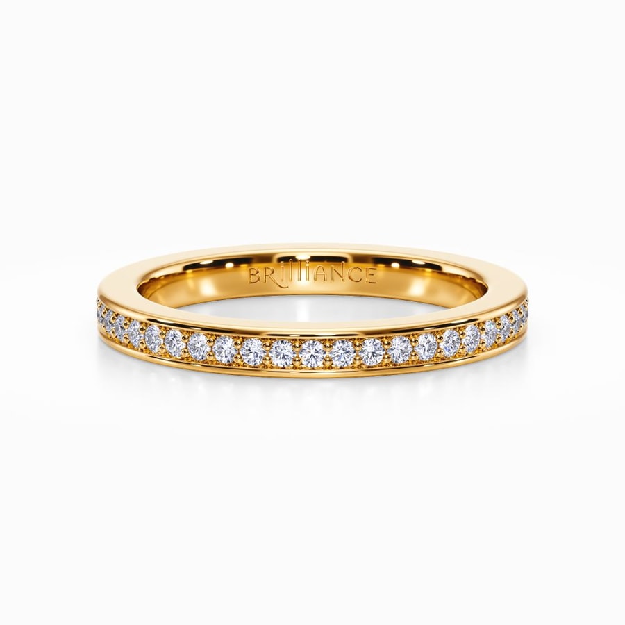 Pave Diamond Eternity Ring in Yellow Gold (0.48 Carat)