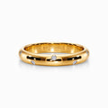 Inset Diamond Wedding Ring in Yellow Gold (3 mm)