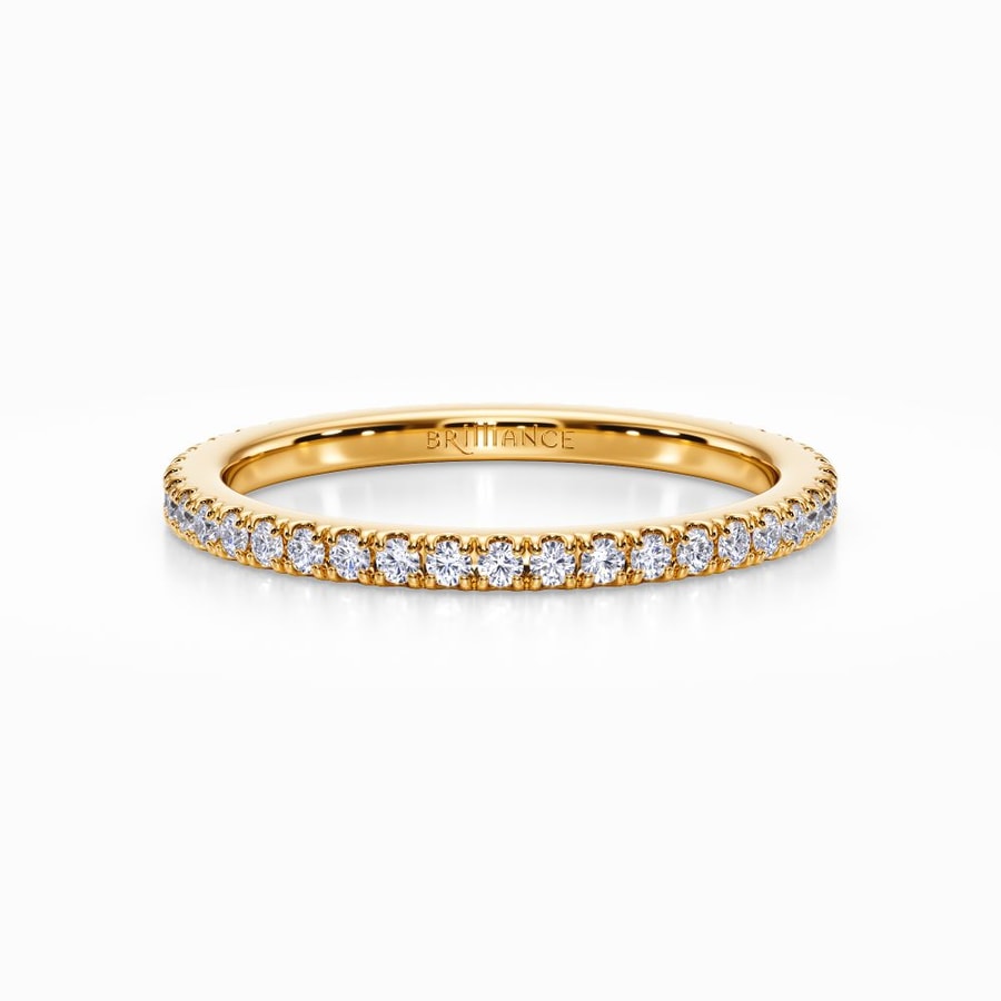 Petite Pave Eternity Ring in Yellow Gold (0.52 Carat)