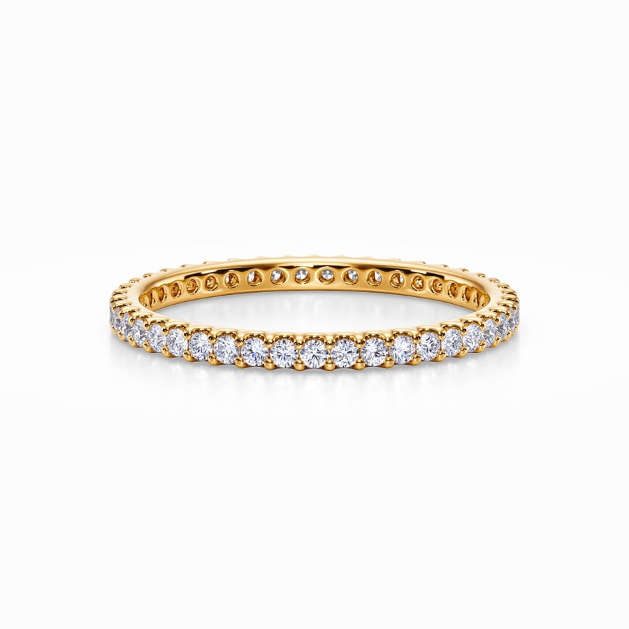Scalloped Diamond Eternity Ring in Yellow Gold (0.42 Carat)