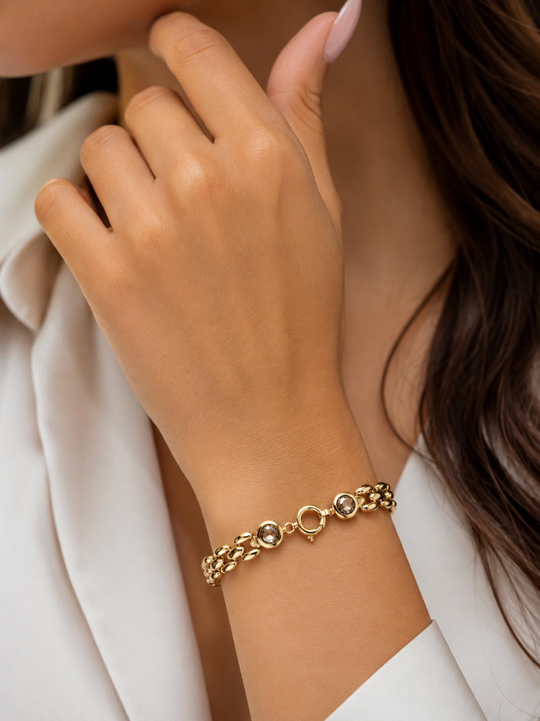 14K Gold Panther Link Bracelet