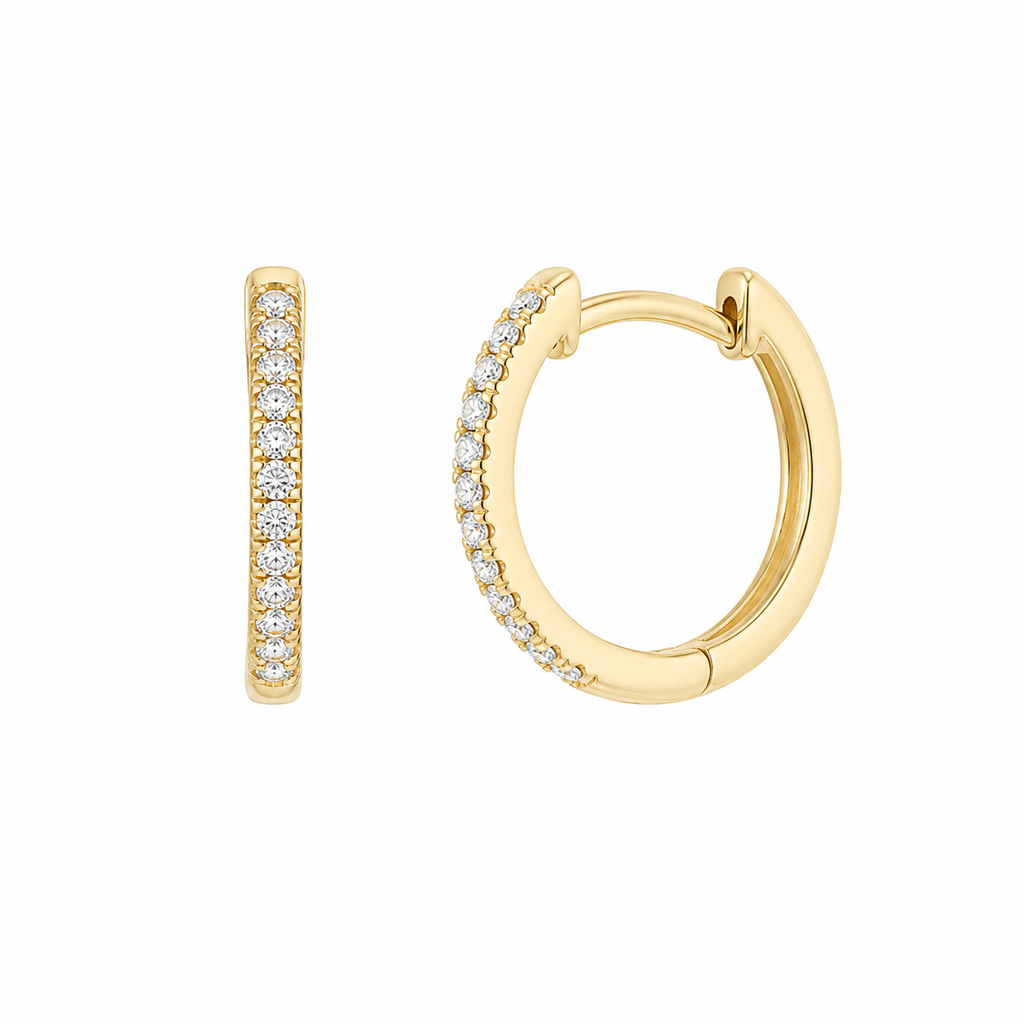 Diamond Huggie Earrings