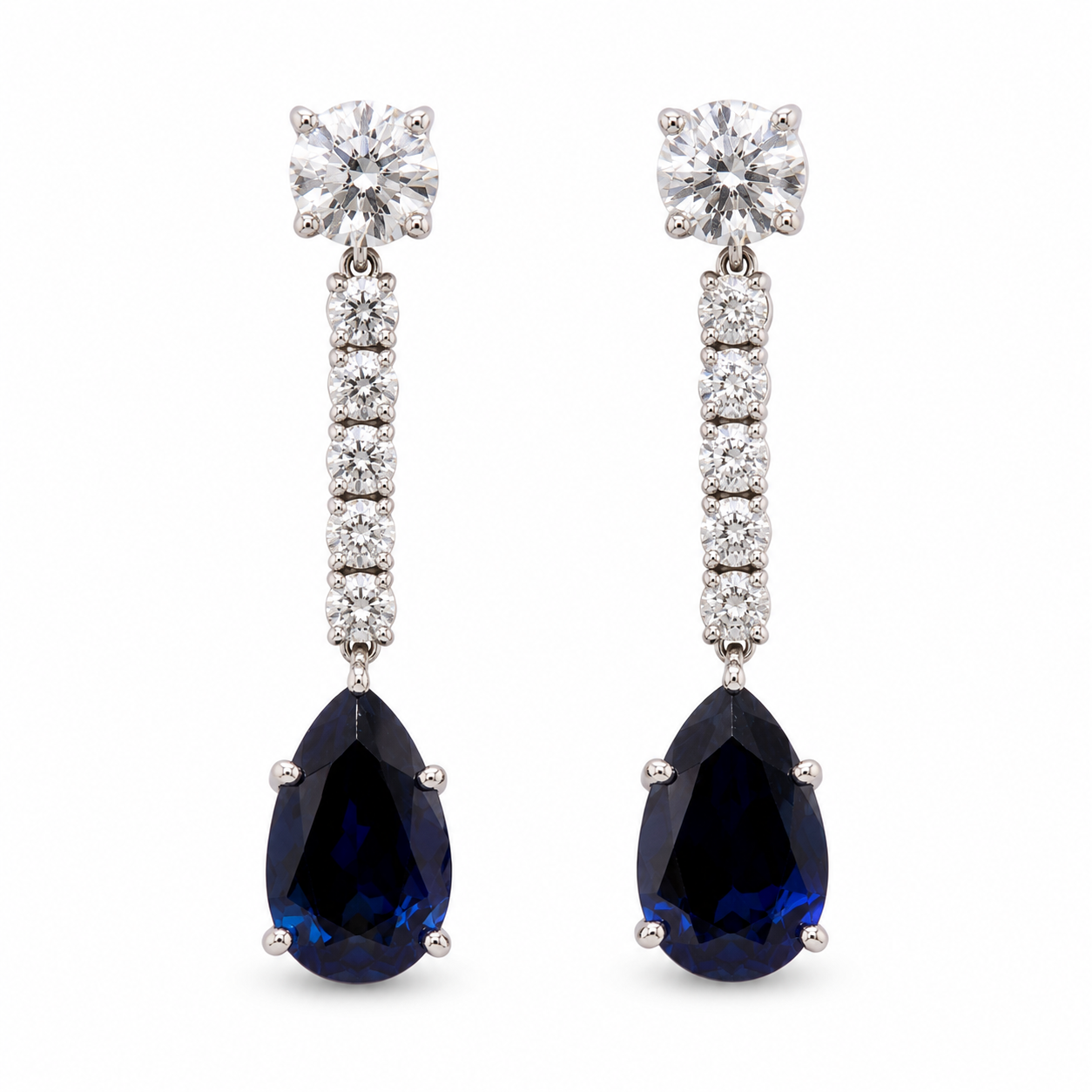 Sapphire & Diamond Drop Earrings