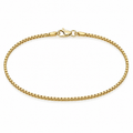 14K Gold Box Link Anklet