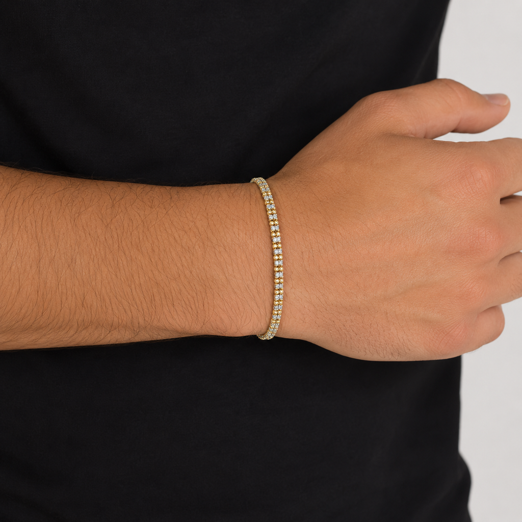 14K Diamond-Cut Gold Bracelet