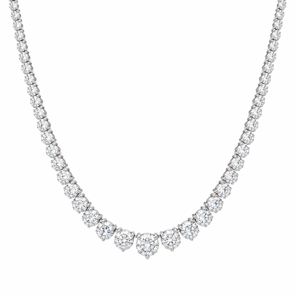 Graduated Lab- Grown Diamond Riviera Necklace- 9.00 ctw