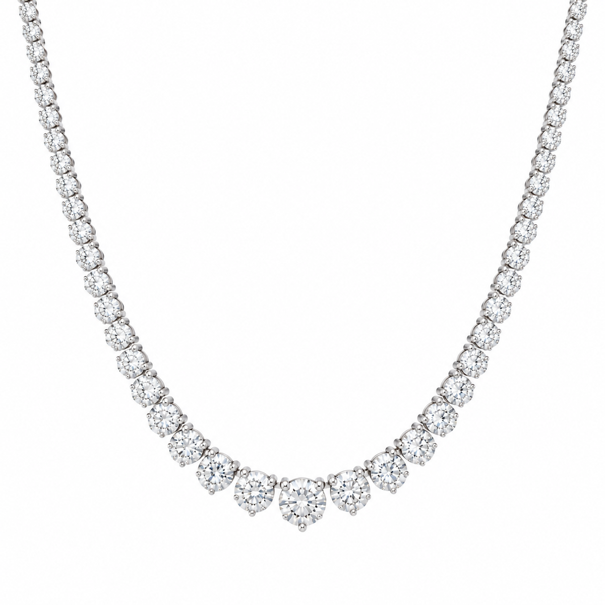 Graduated Lab- Grown Diamond Riviera Necklace- 9.00 ctw