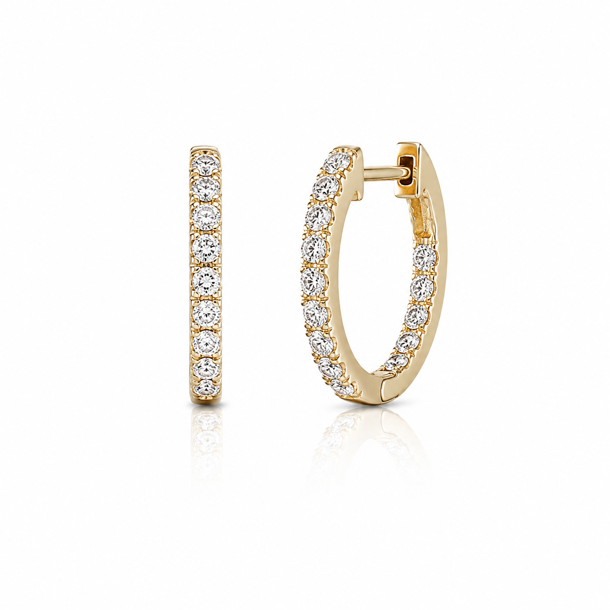 14 MM Diamond Huggie Earrings
