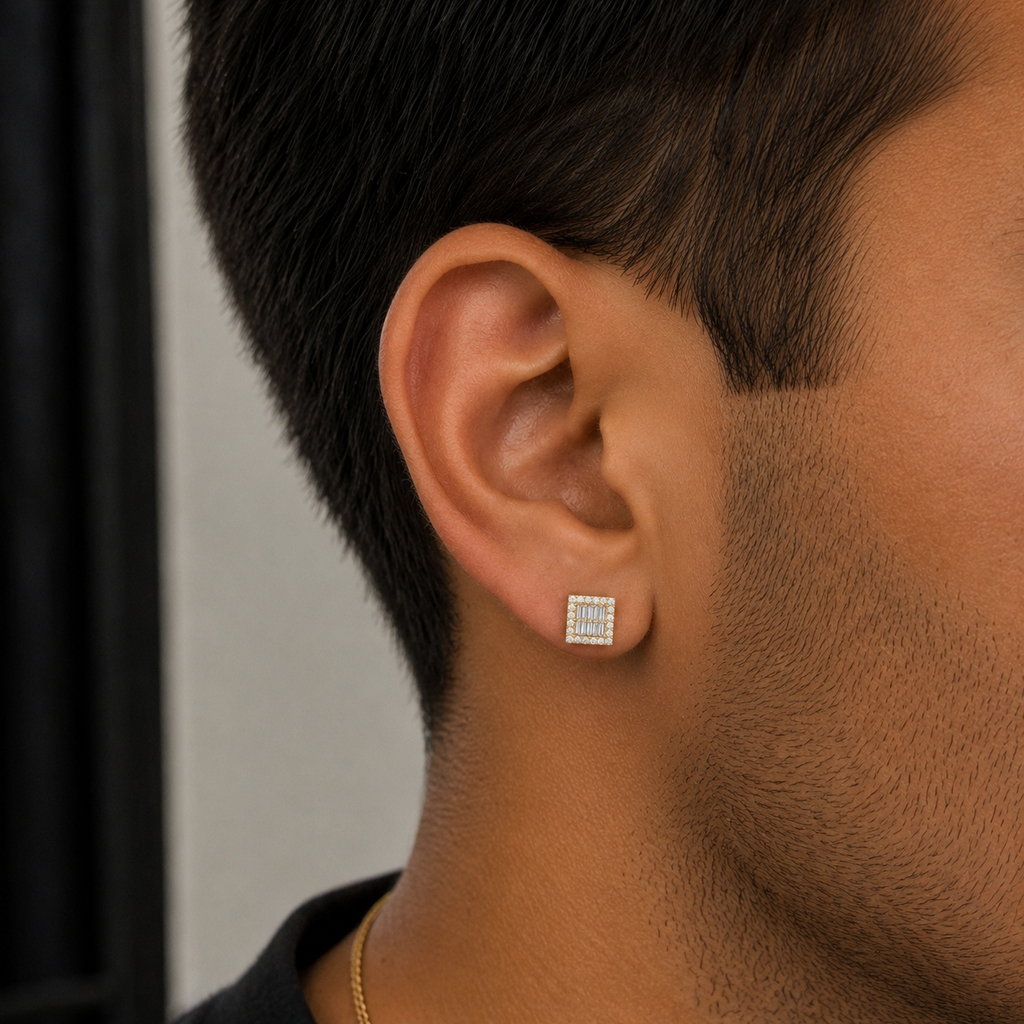 Diamond Baguette Stud Earrings