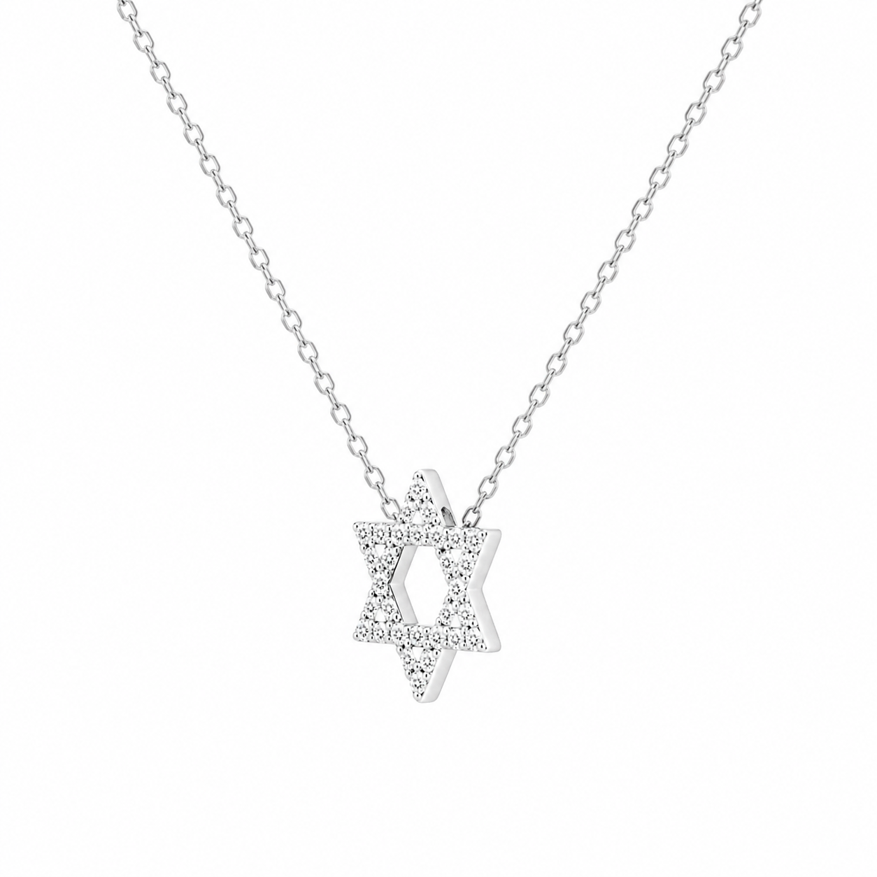 Diamond Star of David Pendant Necklace