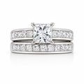GIA Certified Princess Cut Diamond Bridal Set