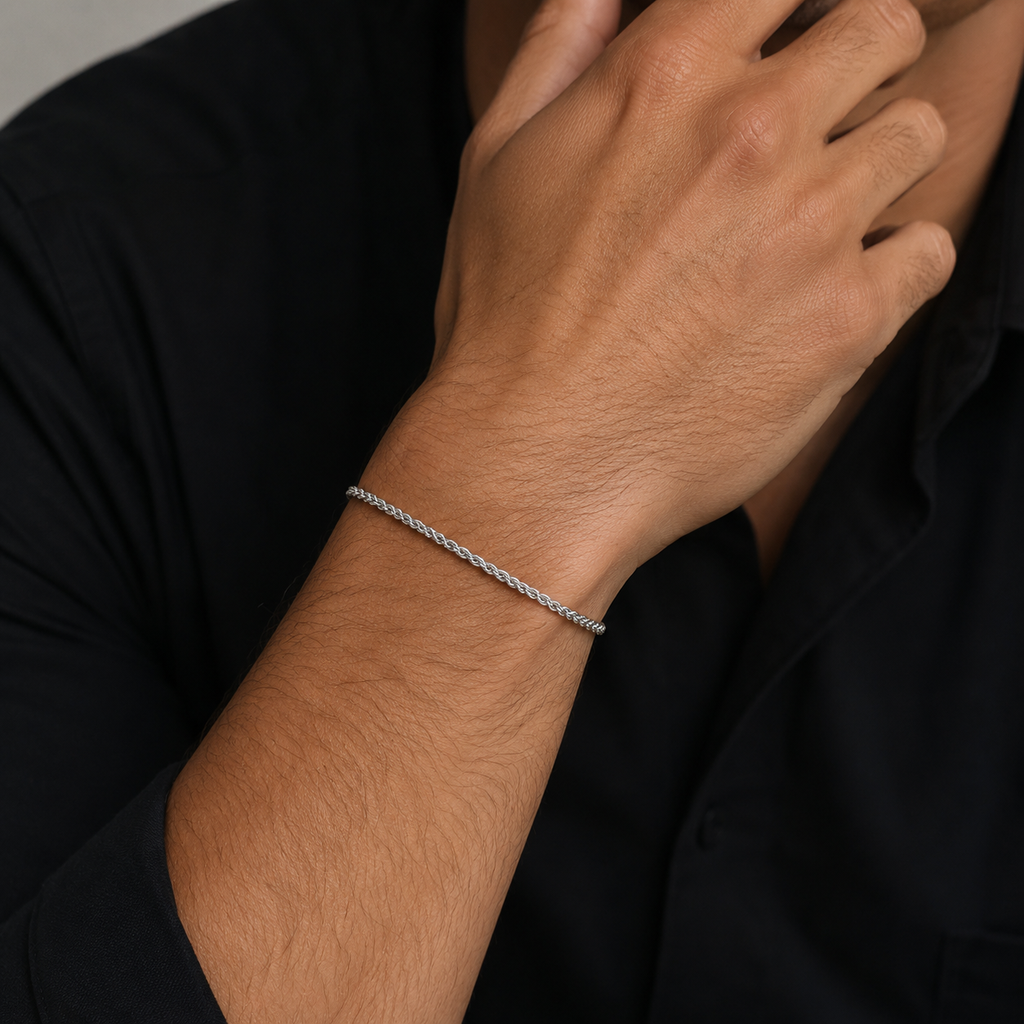 14K Gold Rope Chain Bracelet
