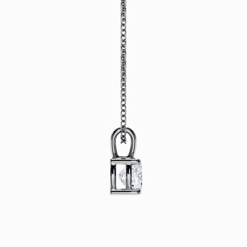 1/2 Carat Lab Grown Cushion Pendant in White Gold