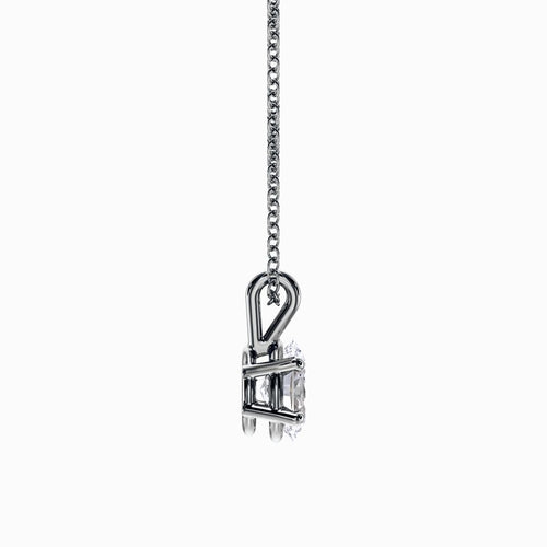 1/2 Carat Lab Diamond Oval Pendant in White Gold