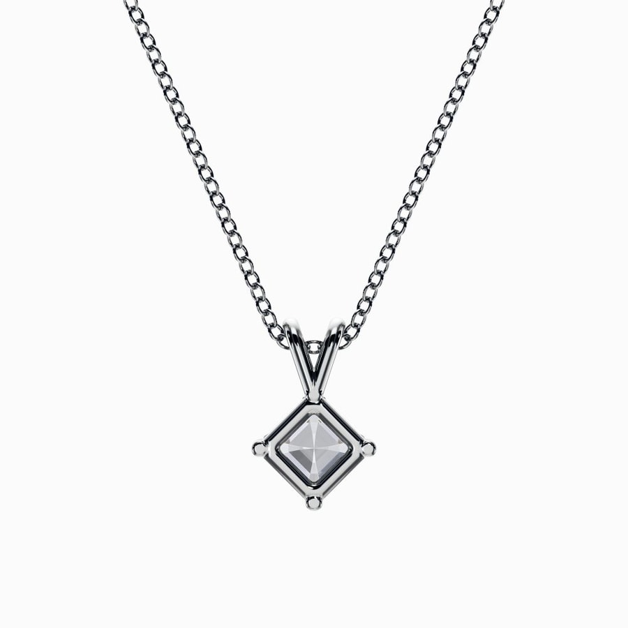 1/2 Carat Lab Grown Asscher Pendant in White Gold