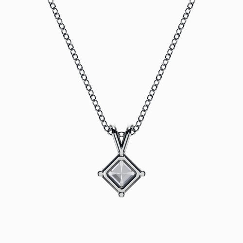 1/2 Carat Lab Grown Asscher Pendant in White Gold