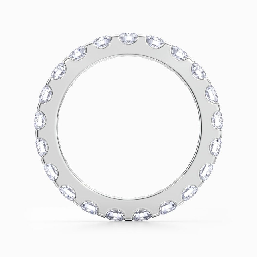 Scalloped Diamond Eternity Ring in White Gold (1.48 Carat)
