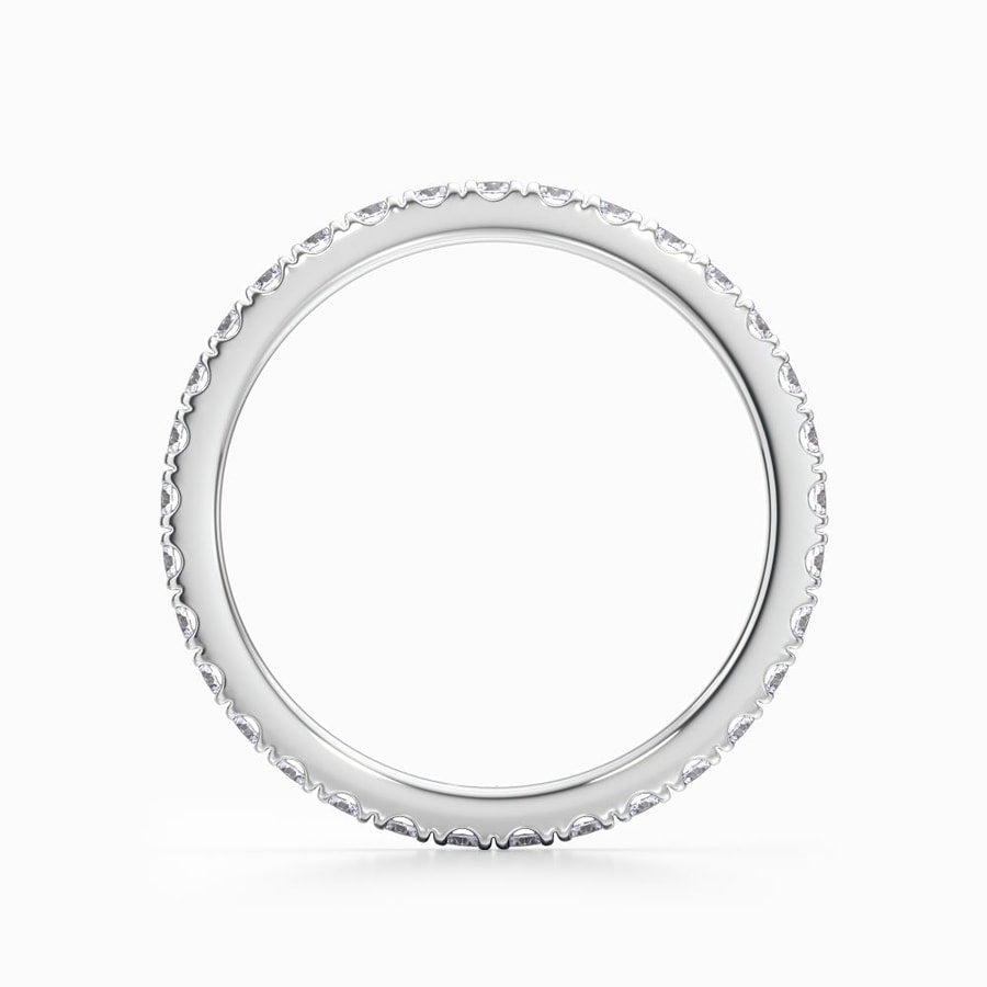 Petite Pave Diamond Eternity Ring In White Gold (0.83 Carat)