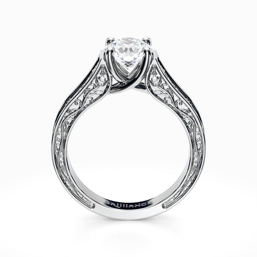 Antique Solitaire Engagement Ring in White Gold