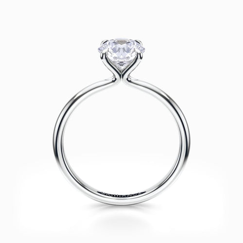 Blooming Solitaire Engagement Ring in White Gold