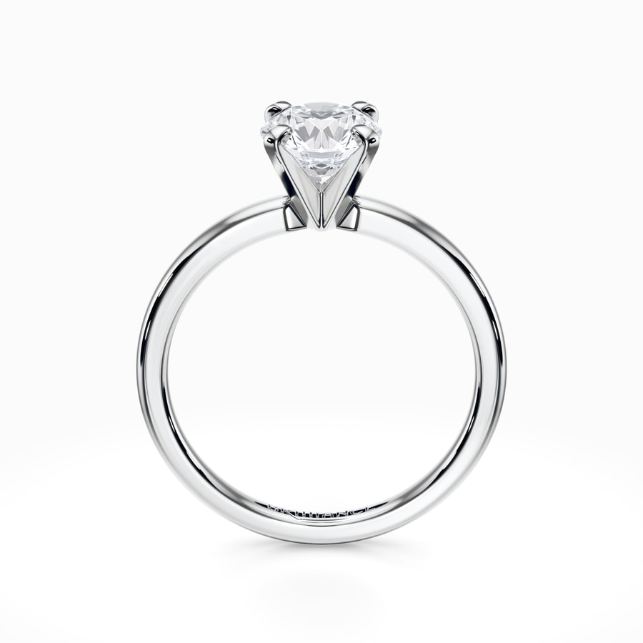 Comfort-Fit Solitaire Engagement Ring in White Gold (2 mm)