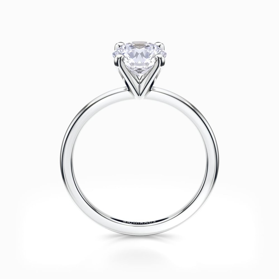 Dainty Solitaire Engagement Ring in White Gold