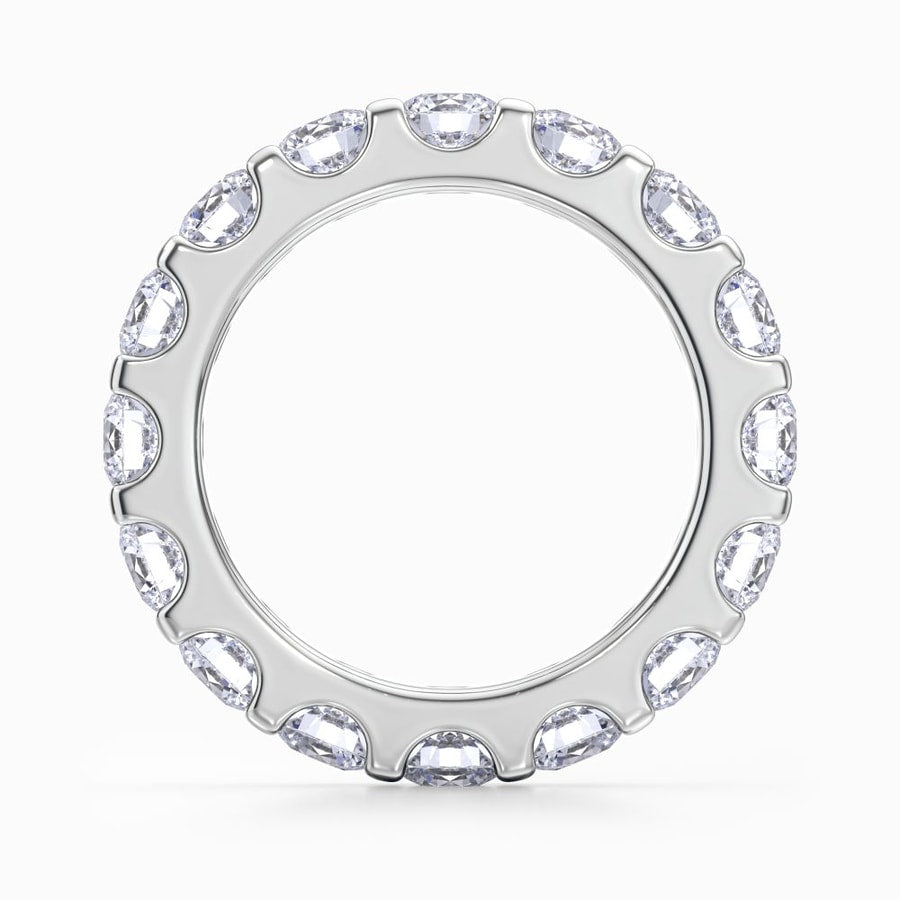 Scallop Diamond Eternity Ring In Platinum (3.98 Carat)