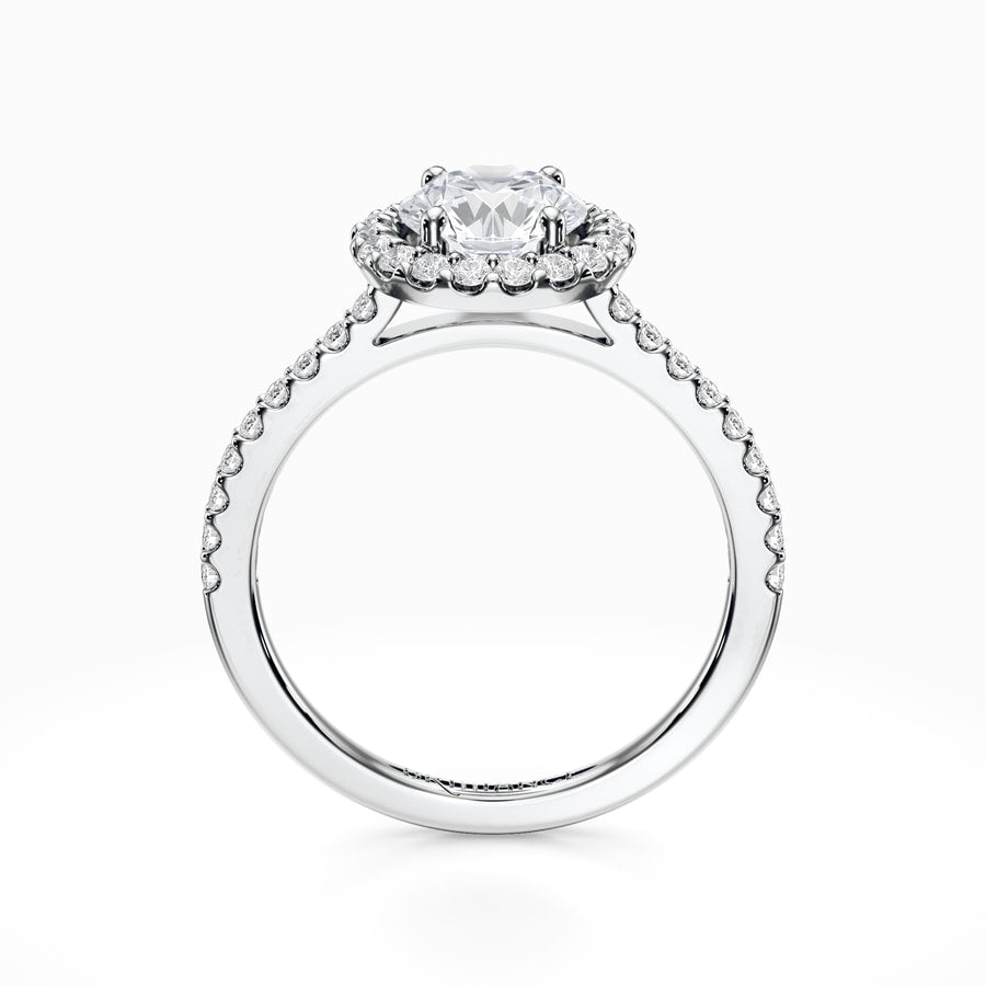 Halo Diamond Engagement Ring in White Gold