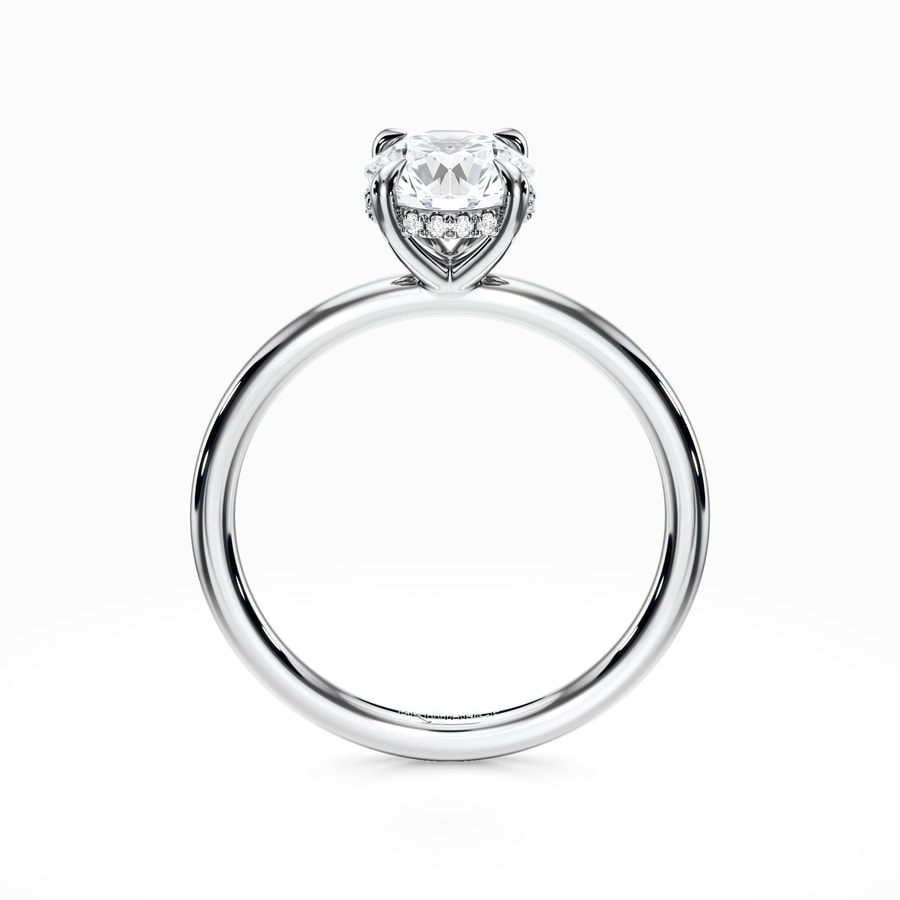 Hidden Diamond Halo Engagement Ring in White Gold