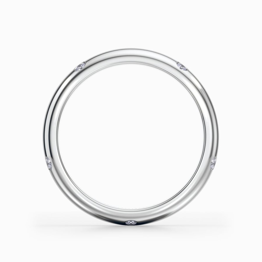 Inset Diamond Wedding Ring in Platinum (4 mm)