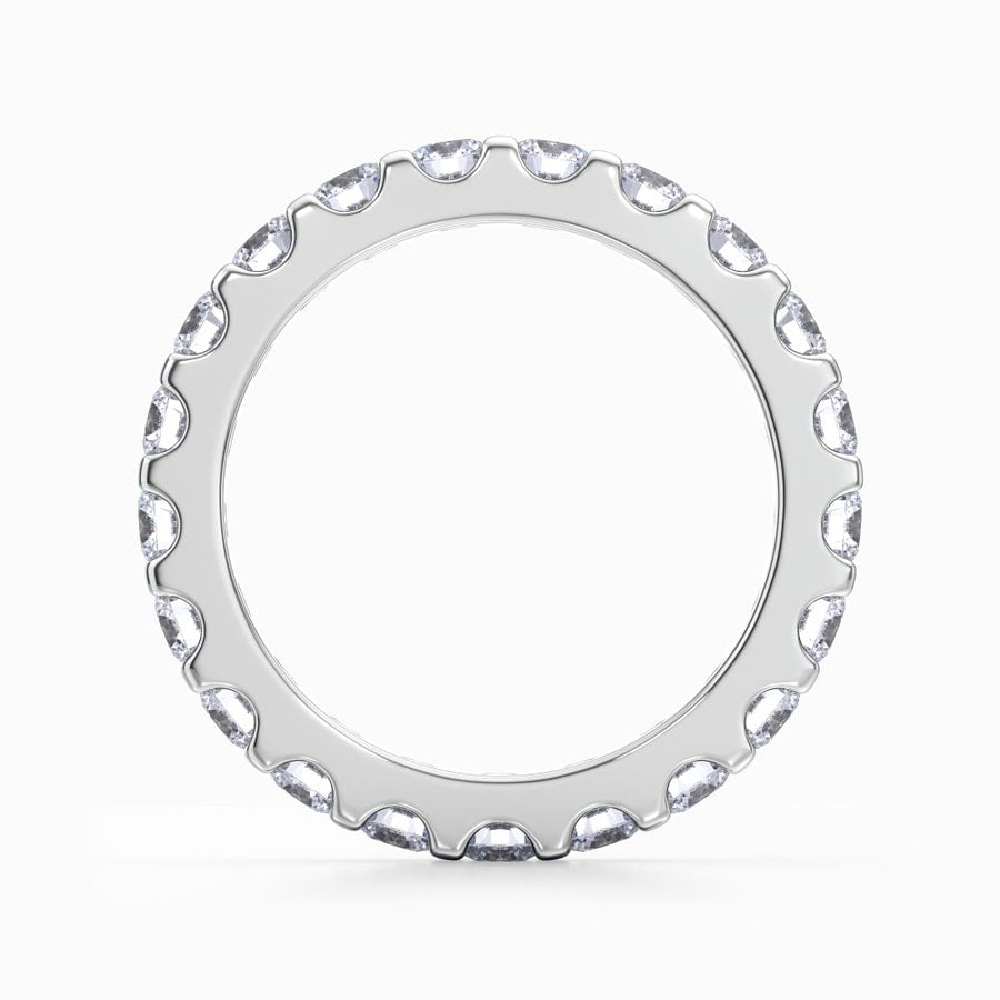 Scalloped Diamond Eternity Ring In White Gold (1.98 Carat)