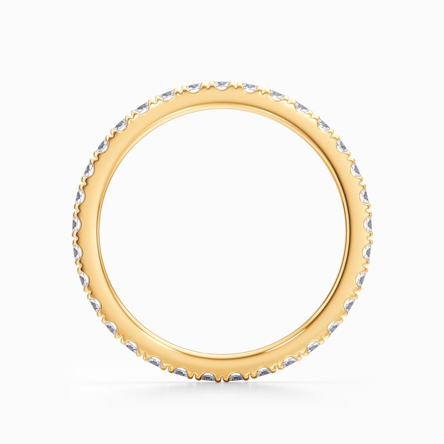 Petite Pave Diamond Eternity Ring In Yellow Gold (0.83 Carat)