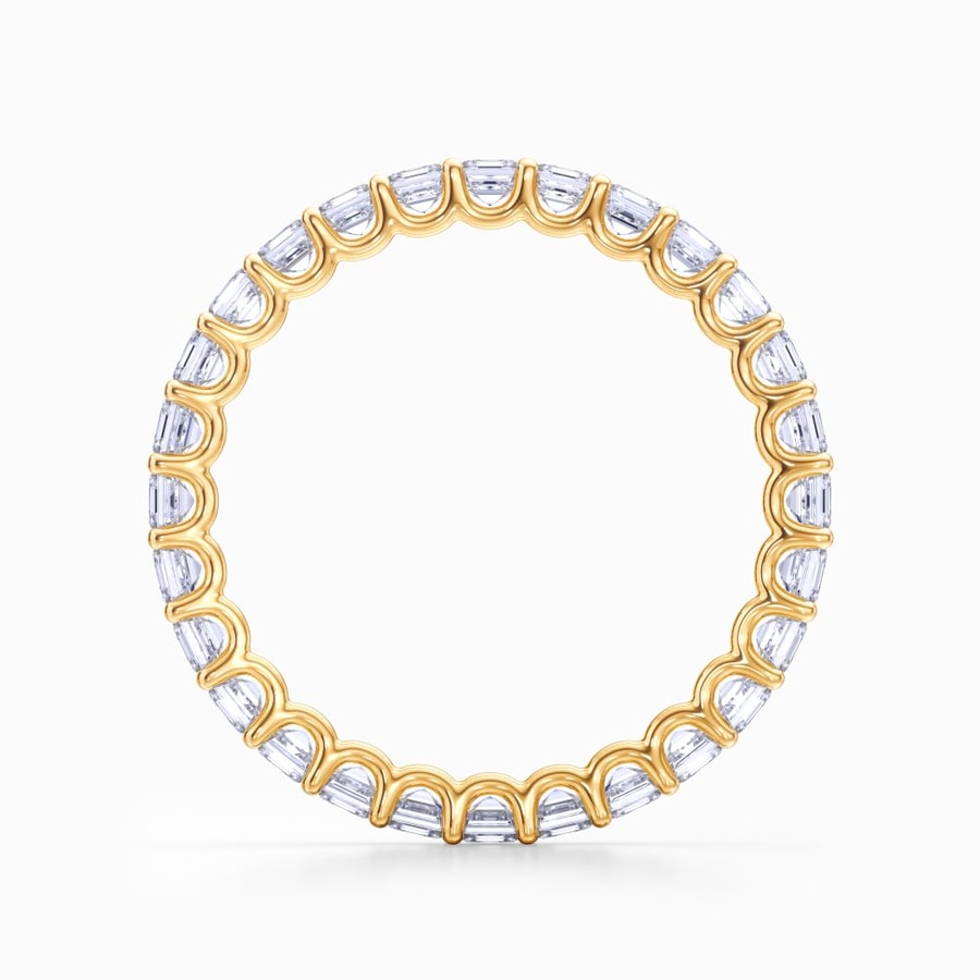 Asscher Cut U Prong Eternity Band In Yellow Gold (1.98 Carat)