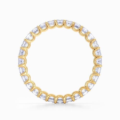 Asscher Cut U Prong Eternity Band In Yellow Gold (1.98 Carat)