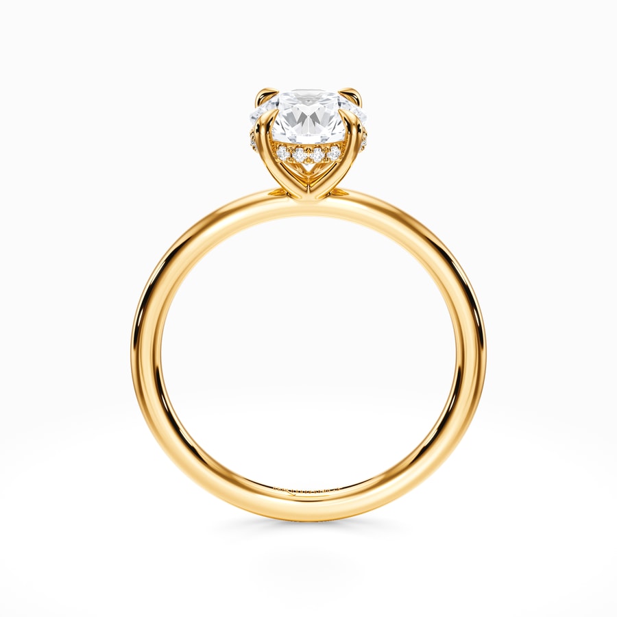 Hidden Diamond Halo Engagement Ring in Yellow Gold
