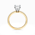 Petite Pave Diamond Engagement Ring In Yellow Gold (0.22 Carat)