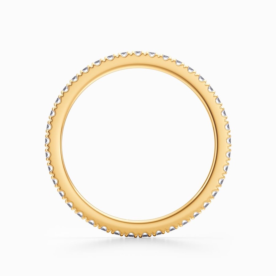 Petite Pave Eternity Ring in Yellow Gold (0.52 Carat)