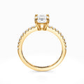 Scallop Diamond Engagement Ring in Yellow Gold (0.18 Carat)