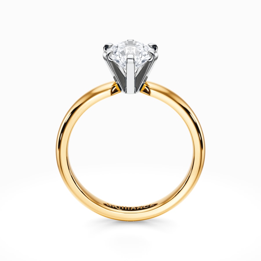 Six-Prong Solitaire Engagement Ring in Yellow Gold
