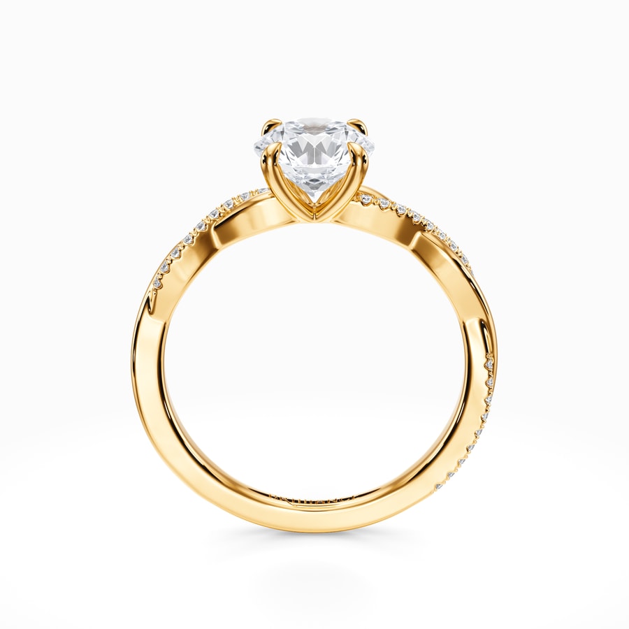 Twisted Band Engagement Ring In Yellow Gold