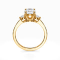 Three-Stone Pear Cut Diamond Ring In Yellow Gold (0.24 Carat)