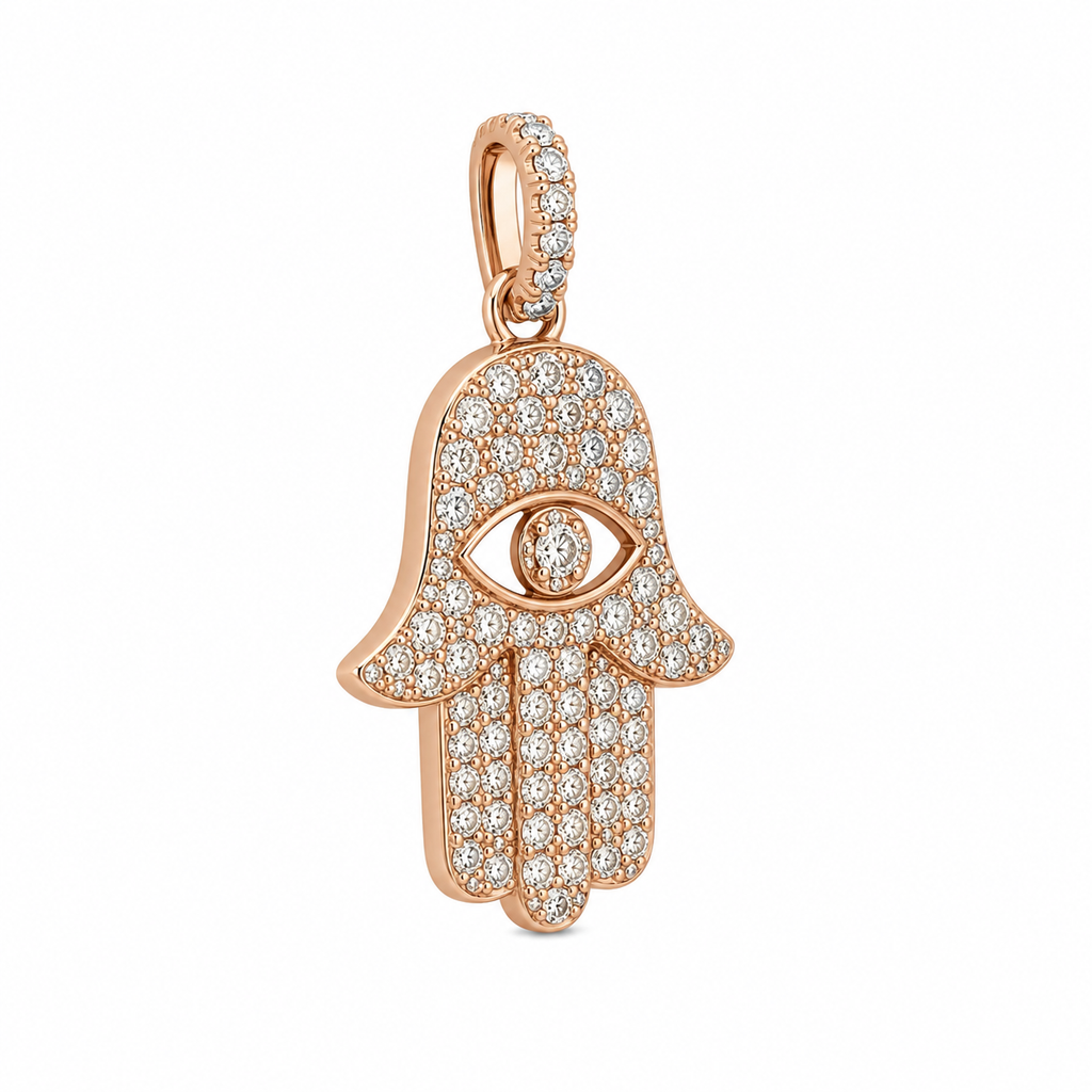 Diamomd Hamsa Pendant
